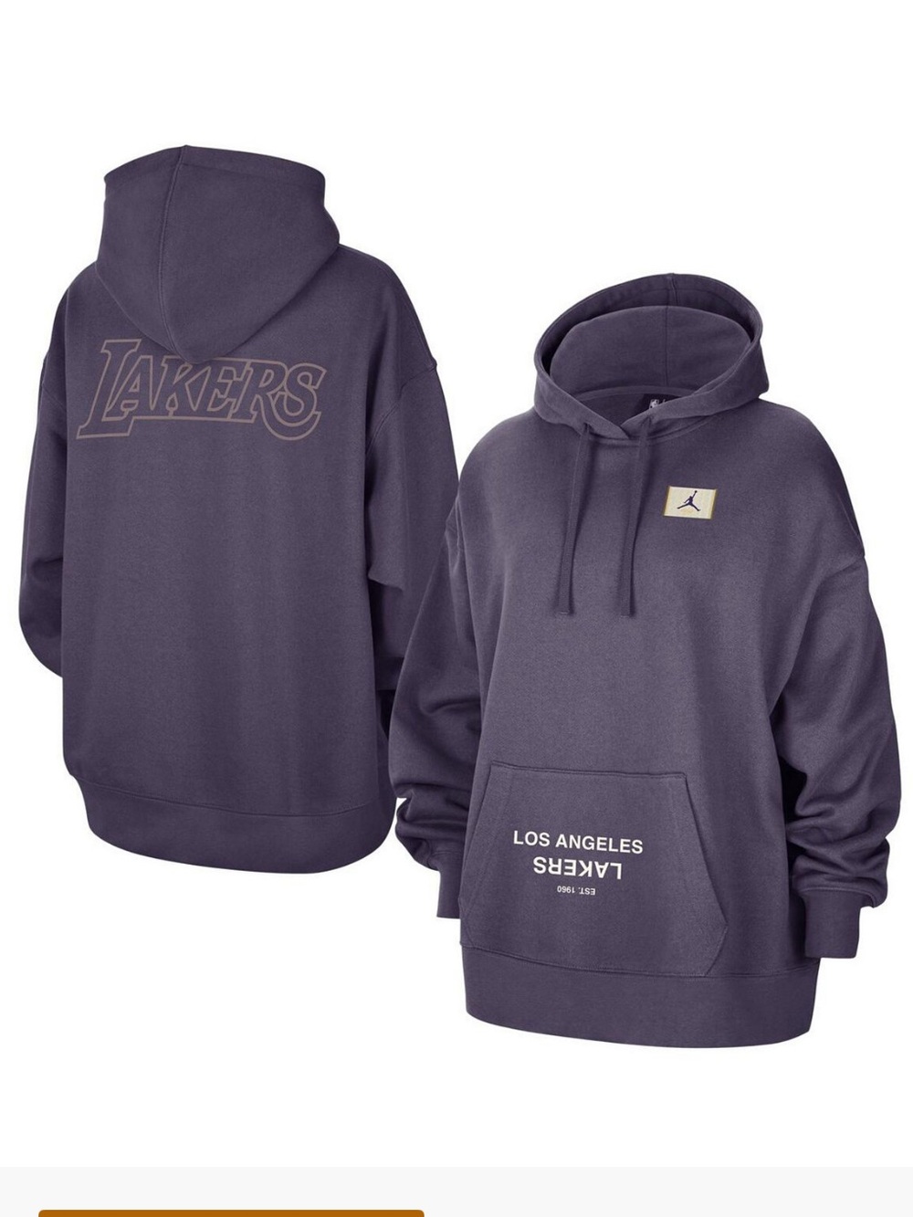 Jordan Los Angeles Lakers Courtside Statement Edition Oversized Purple Hoodie